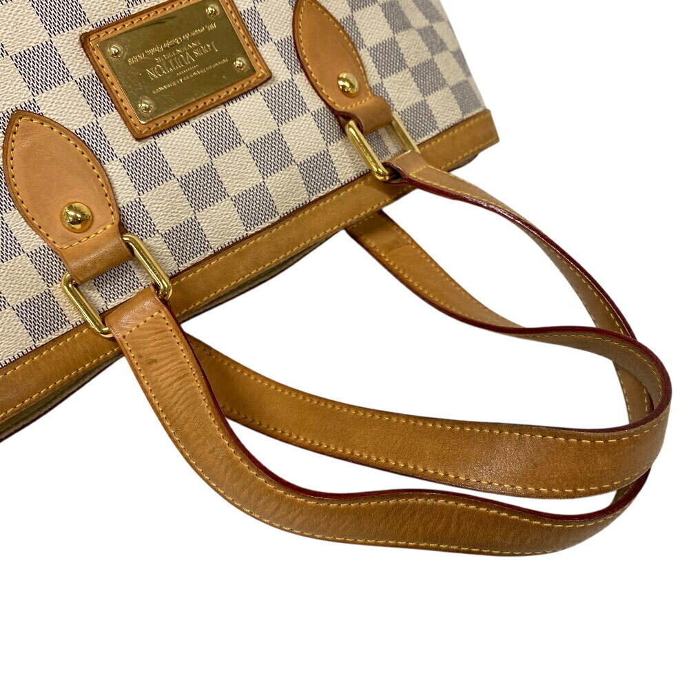 LOUIS VUITTON Hampstead Damier Azur White Handbag Beige